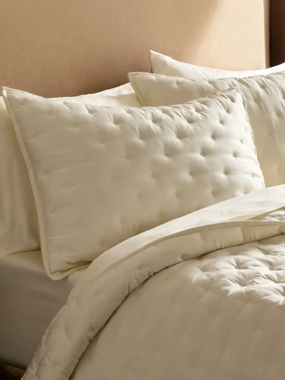 Bamboo Dream Quilted Sham Set King Ivory
